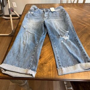 Judy Blue Light Blue Distressed Straight-Leg Jeans